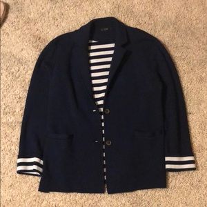 JCrew Size L Navy Sweater Blazer